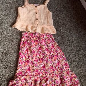 Girls size 7 boutique skirt outfit